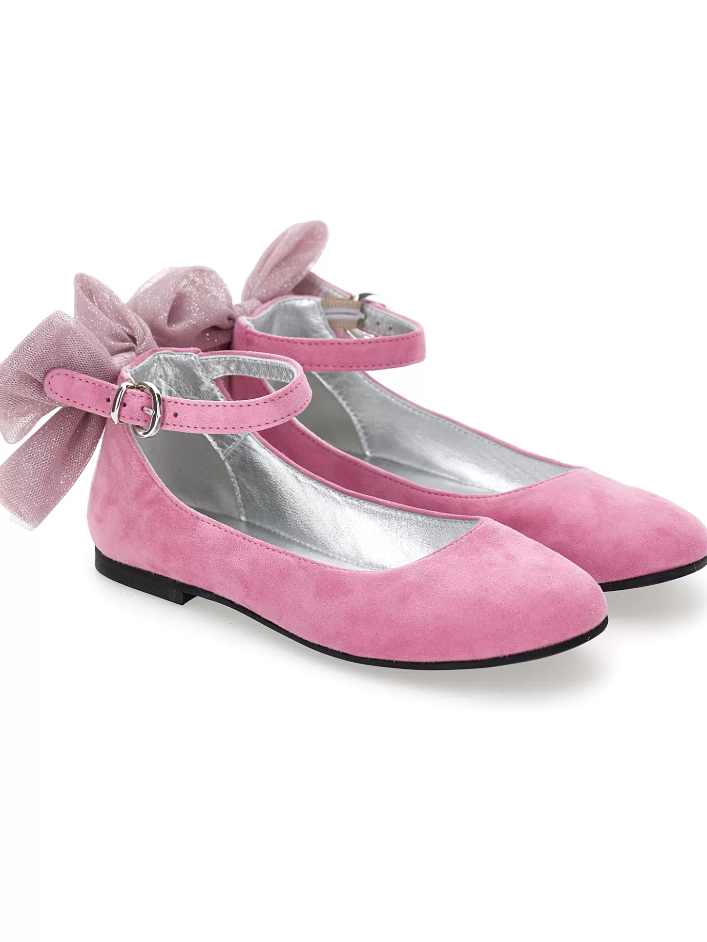 Monnalisa Suede ballet flats with bow- Ballerinas