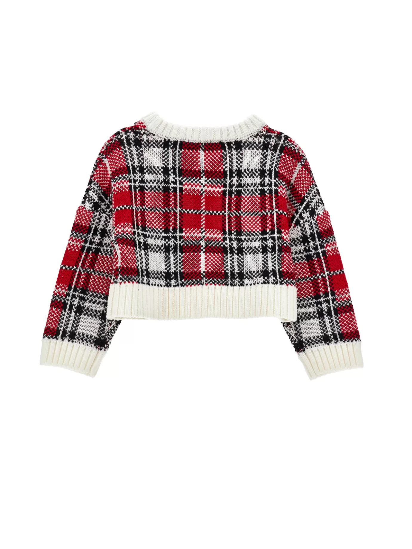 Monnalisa Tartan wool blend cardigan- Cardigans&sweaters | Clothing