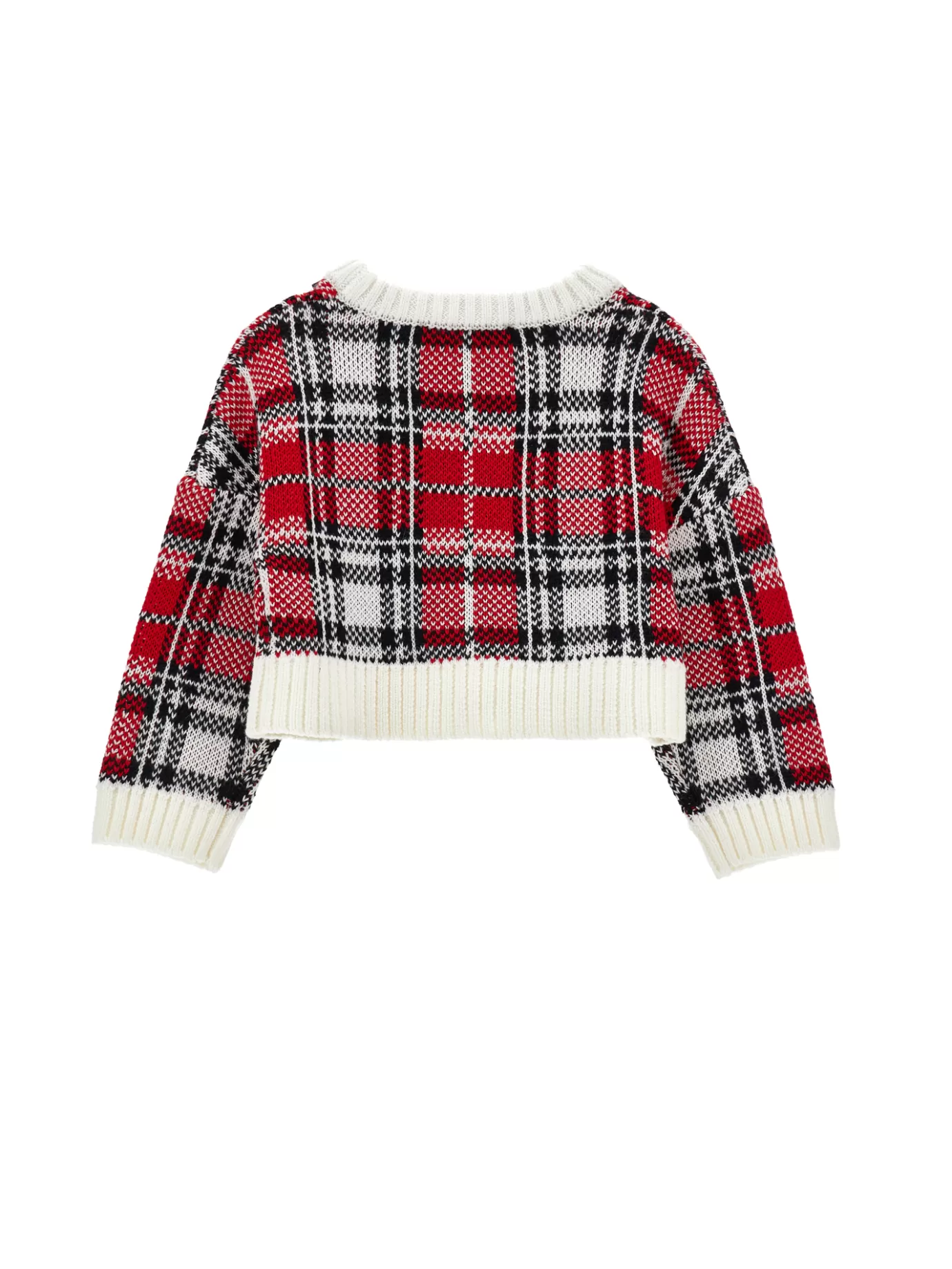 Monnalisa Tartan wool blend cardigan- Cardigans&sweaters | Clothing