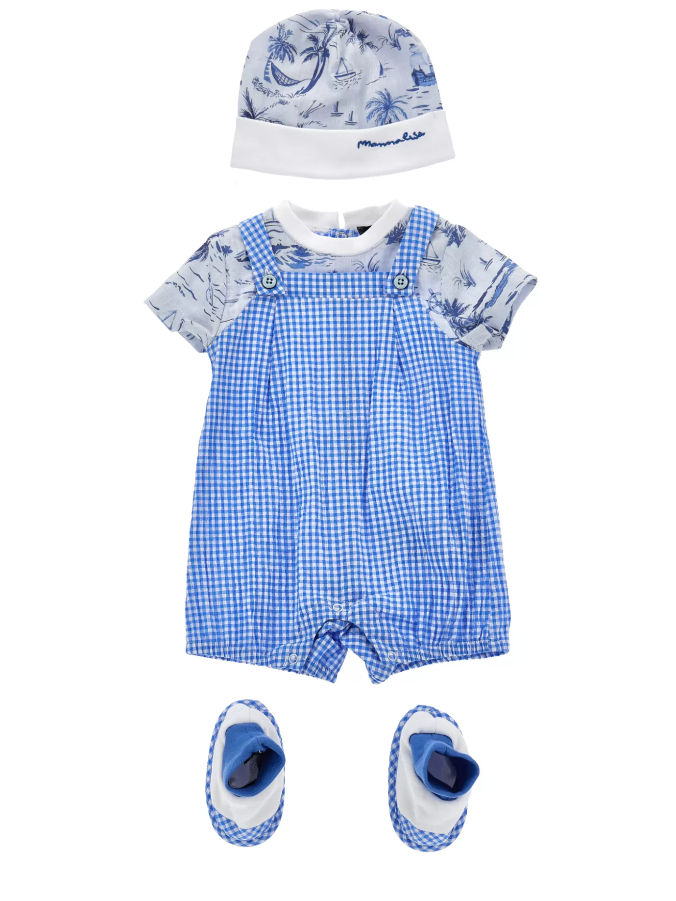 Monnalisa Three-piece cotton set-BOY Newborn