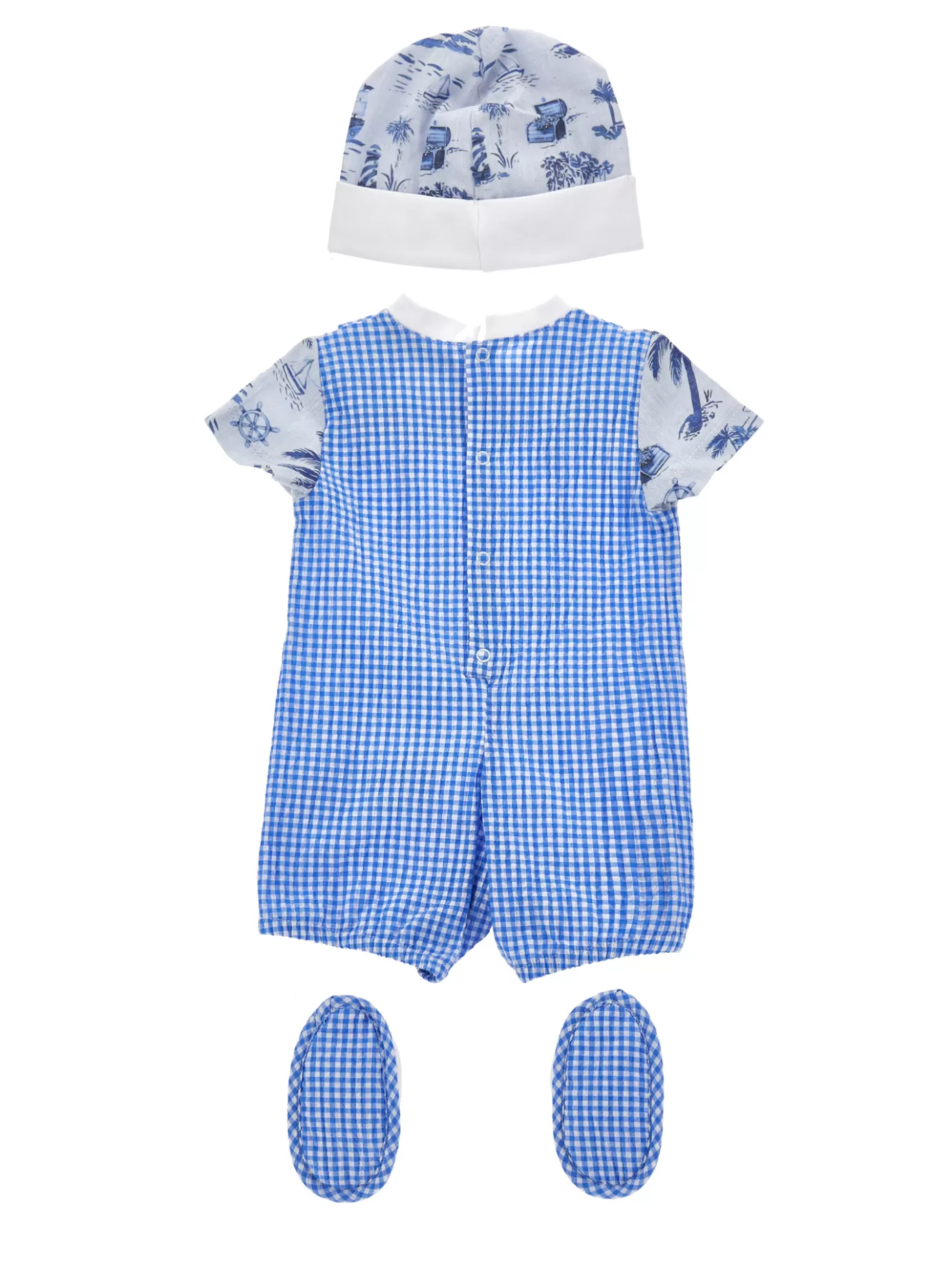 Monnalisa Three-piece cotton set-BOY Newborn