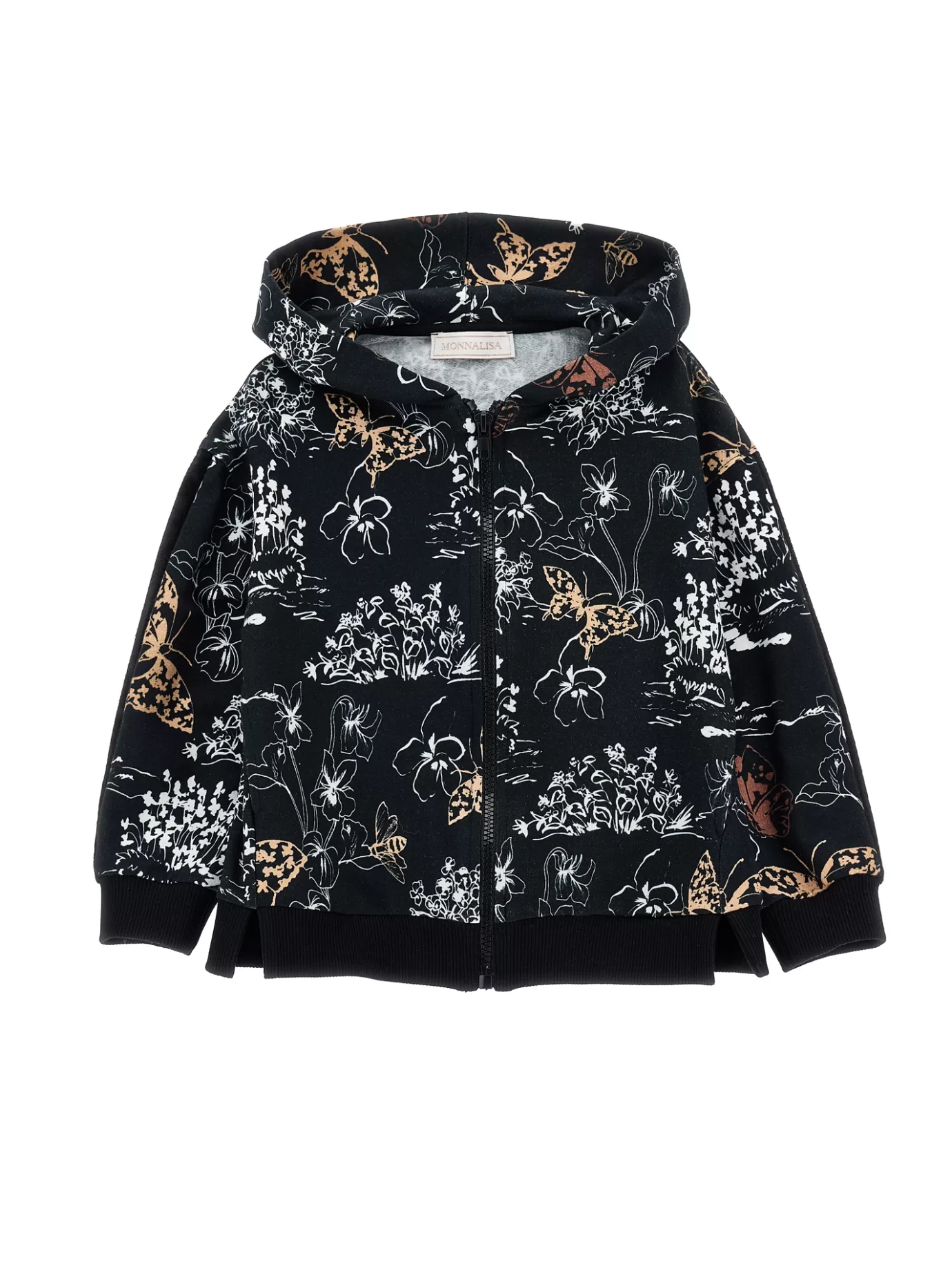 Monnalisa Toile de Jouy zip-up hoodie- Cardigans&sweaters | Cardigans&sweaters