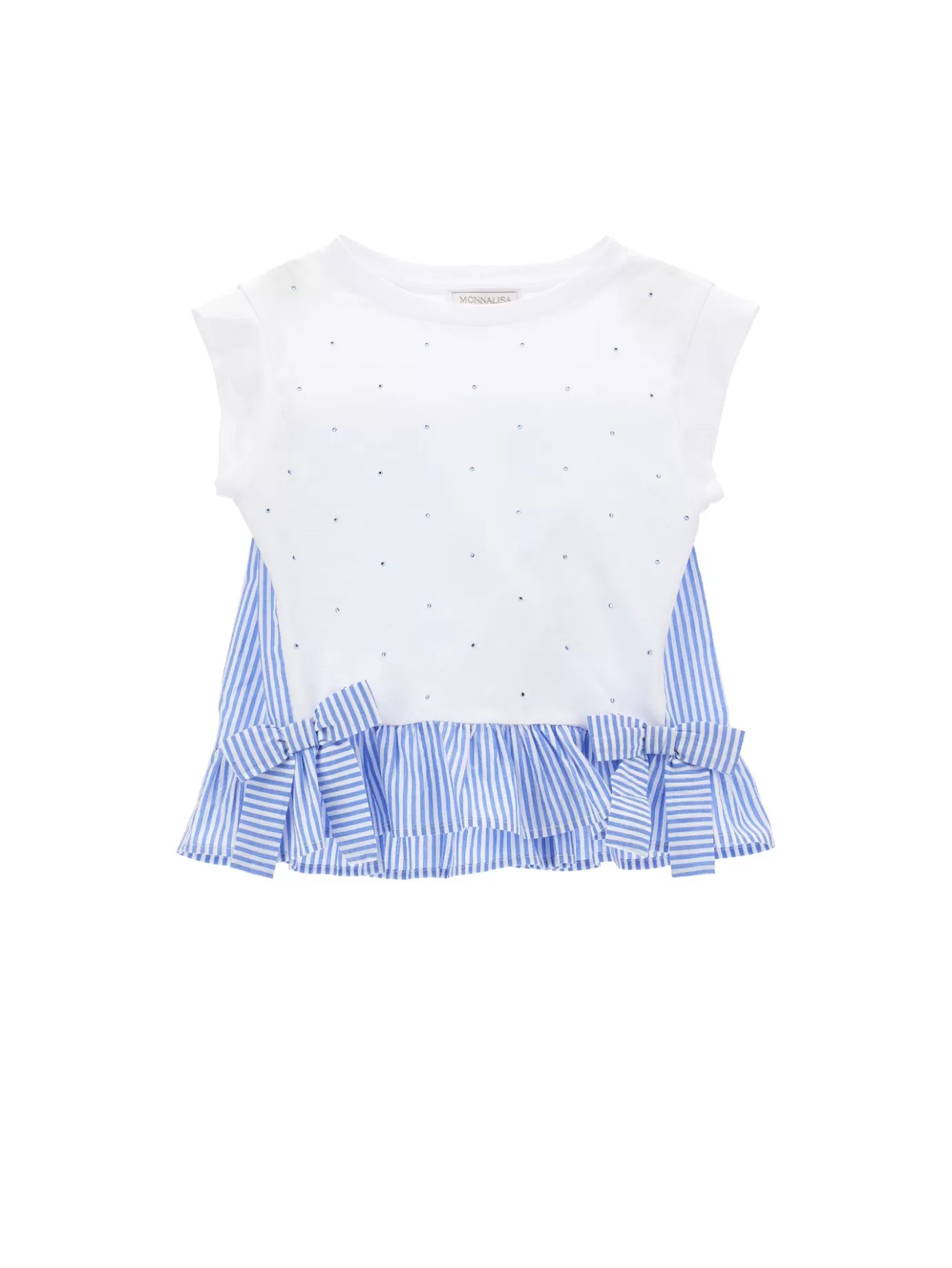 Monnalisa T-shirt with bows and rhinestones- Tops, T-shirts&shirts | Tops, T-shirts&shirts