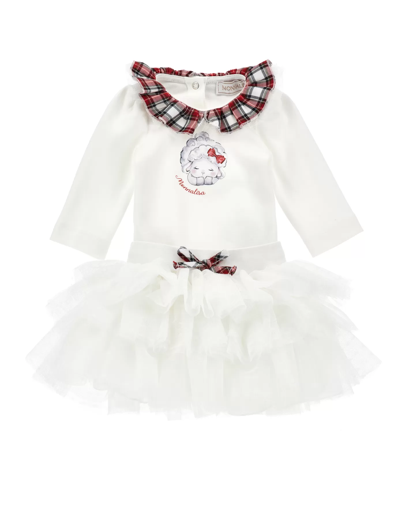 Monnalisa Two-piece bodysuit and skirt set- Newborn