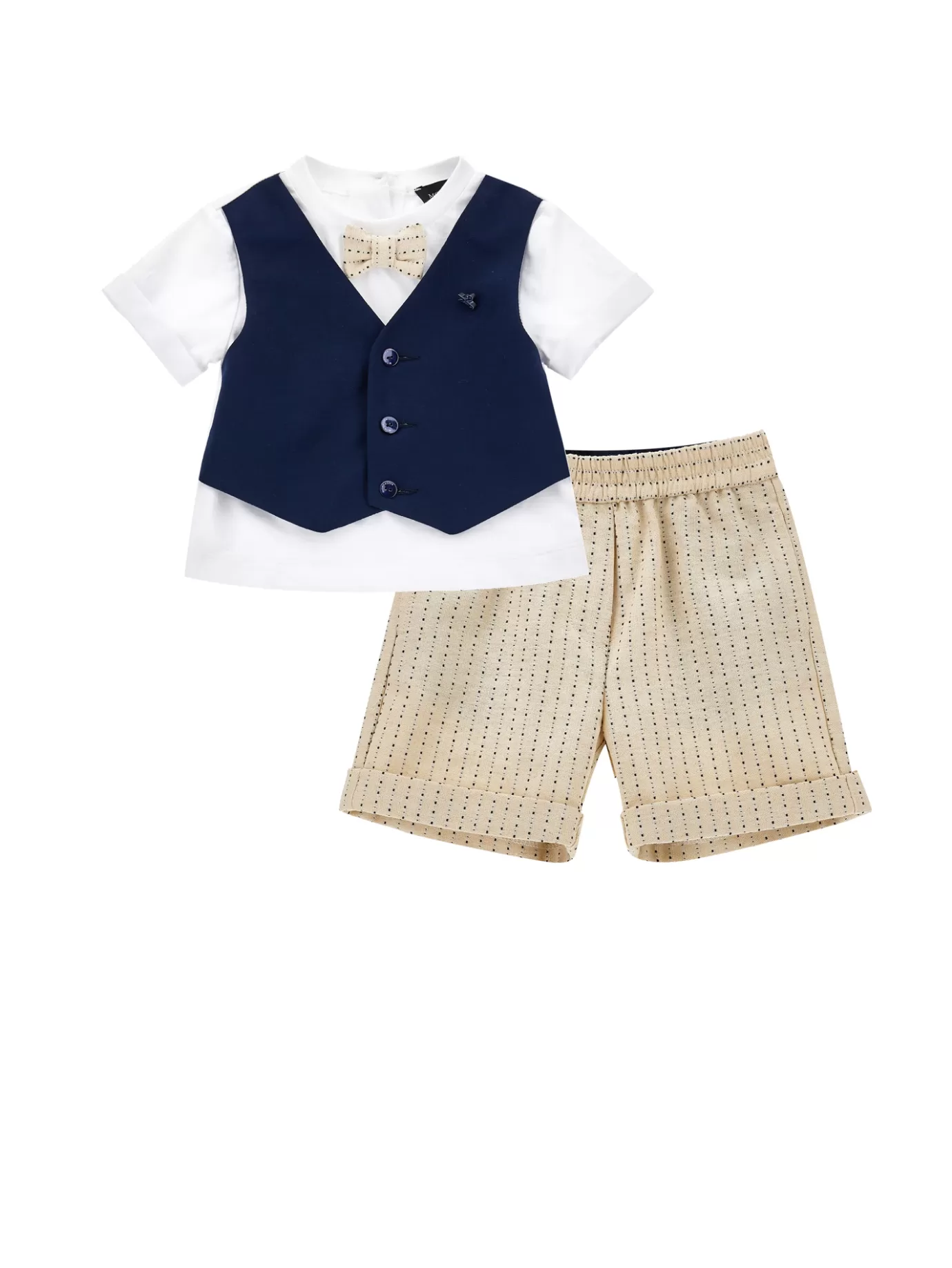 Monnalisa Two-piece cotton formal suit-BOY T-shirts&shirts | Pants