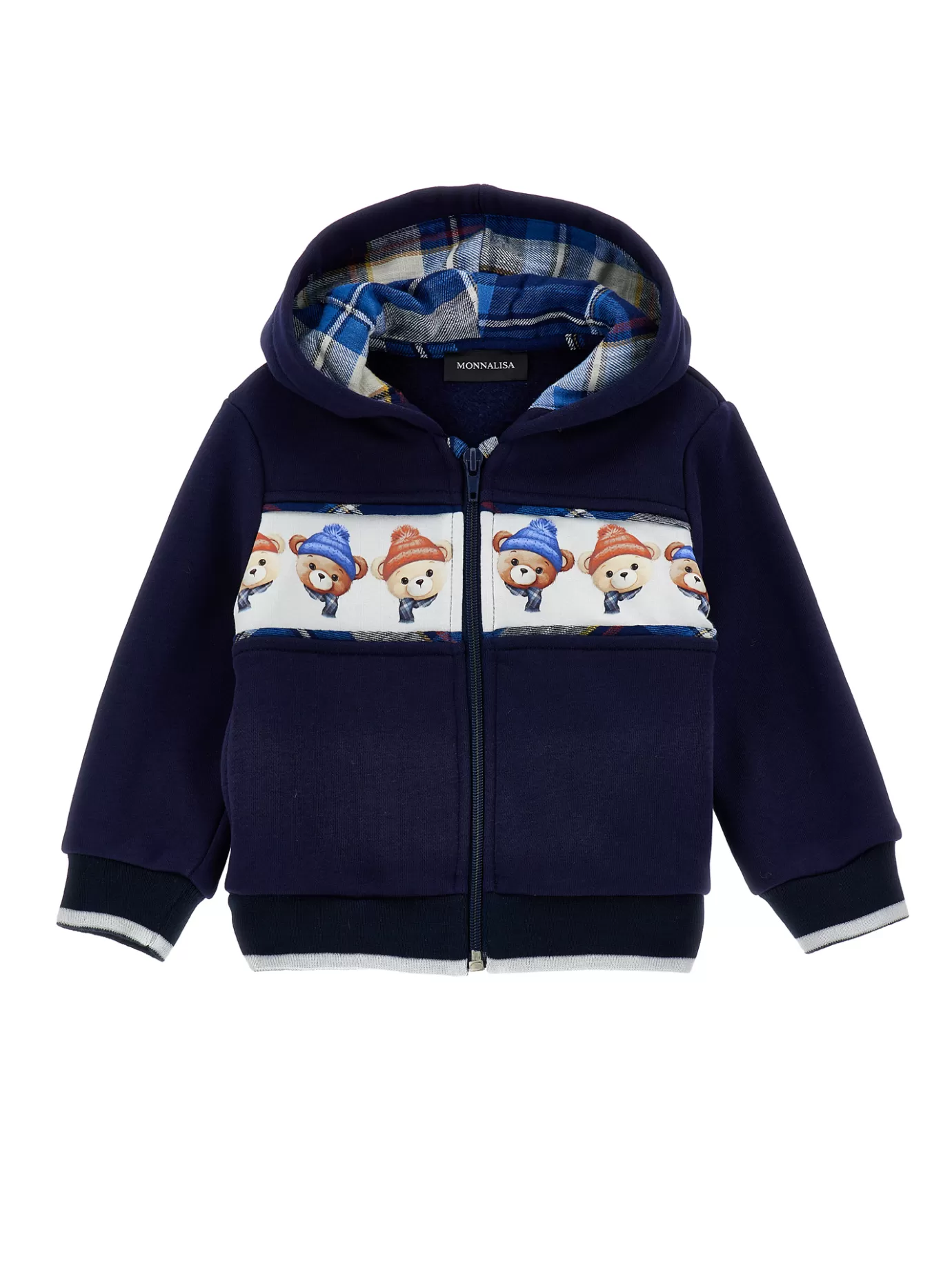 Monnalisa Two-tone hoodie with teddy bears-BOY Cardigans&sweaters | Clothing