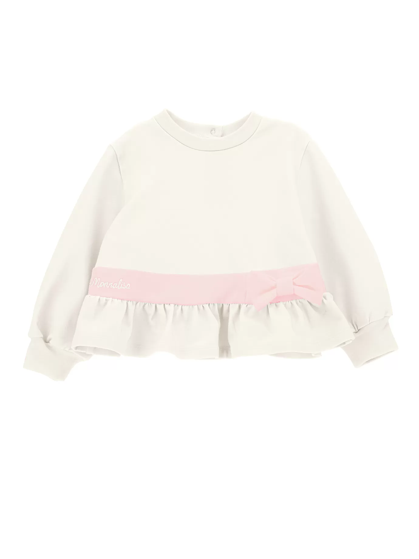 Monnalisa Two-tone sweatshirt with bow- Cardigans&sweaters | Cardigans&sweaters