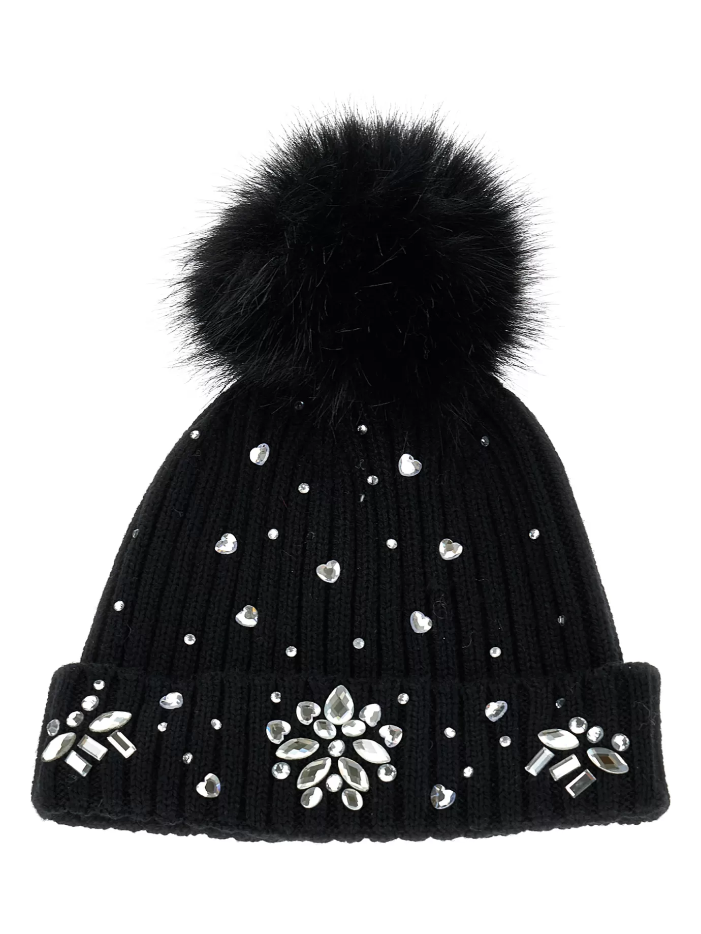 Monnalisa Wool blend hat with rhinestones- Hats | Hats